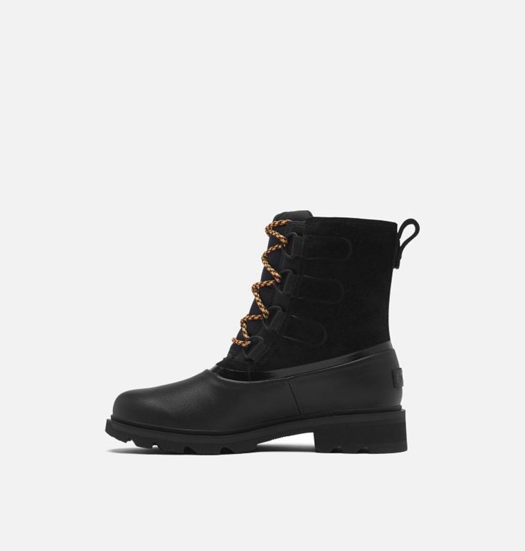 Sorel Dam Gummistövlar Svarta - Lennox™ Street Lace Mid - HVU-548706